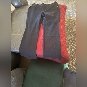 Kim Gravel Black Jean Pants with Inspirational Waistband slip on.NWOT